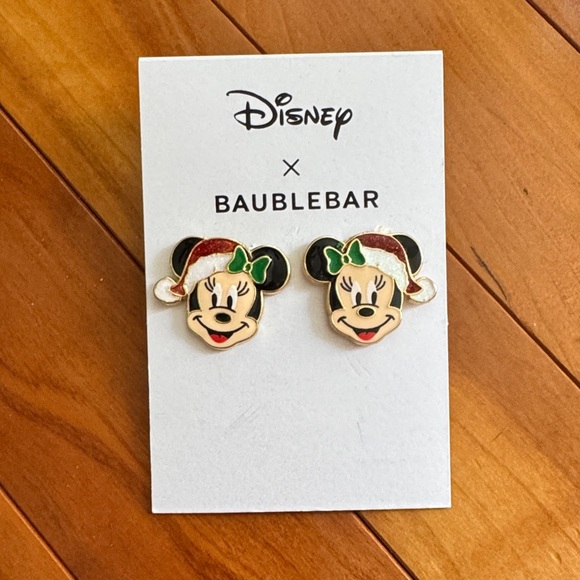 BaubleBar x Disney Christmas Mrs. Claus Minnie Mouse Earrings - Picture 1 of 2